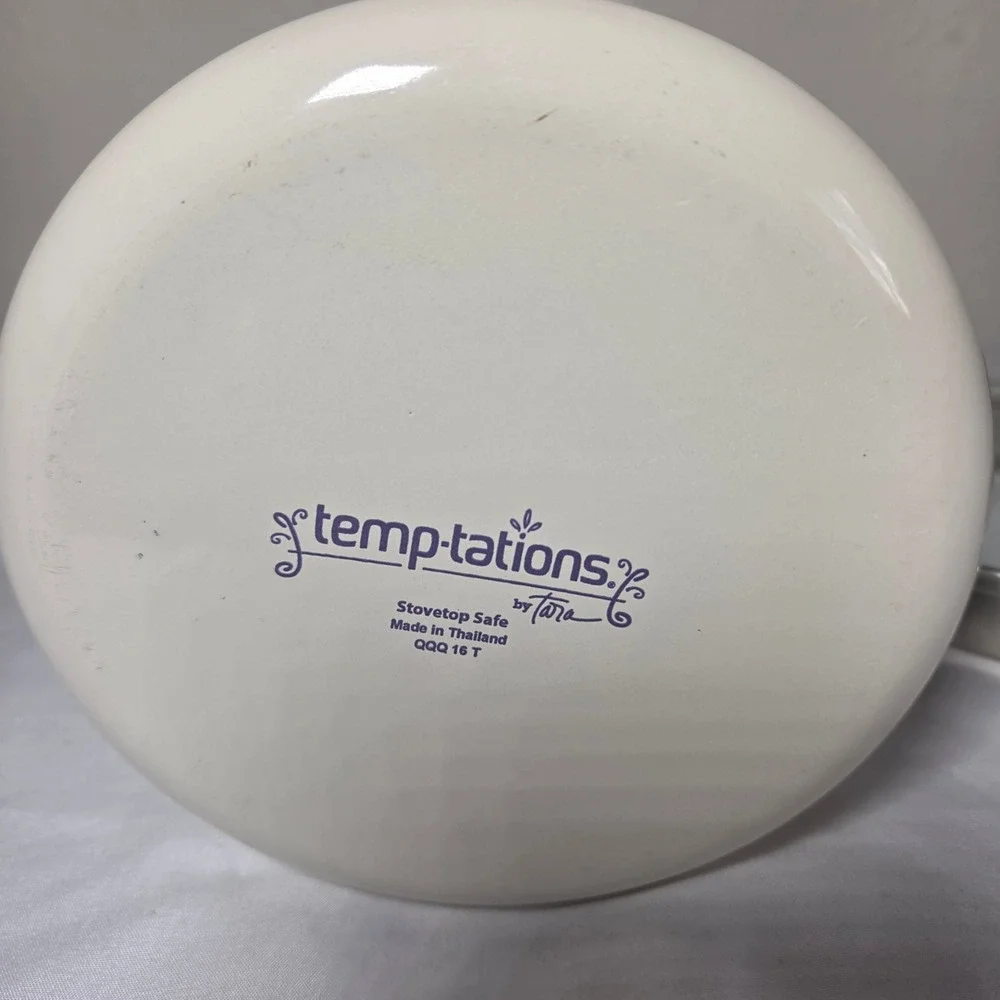 Temp-tations by Tara Enamelware Floral Pitcher Steamer Basket Glass Lid QQQ 16 T